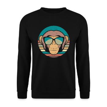 Retro Cheetah sur Zookeeper Wildlife Animal Zoo - Sweat-shirt Unisexe - noir - Devant - Alina (178cm) & Michal (187cm)