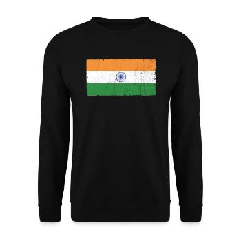 Tag der indischen Republik Hindustani indische Flagge - Unisex Pullover - Schwarz - Vorne - Alina (178cm) & Michal (187cm)