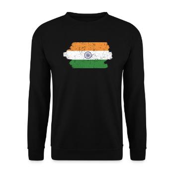 Tag der indischen Republik Hindustani indische Flagge - Unisex Pullover - Schwarz - Vorne - Alina (178cm) & Michal (187cm)