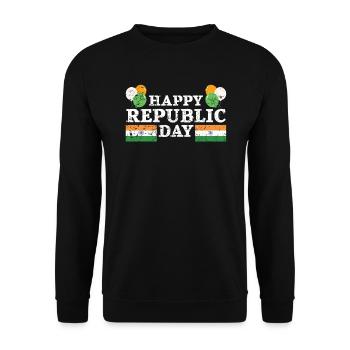Joyeux Jour de la République Hindustani Inde Drapeau Indien - Sweat-shirt Unisexe - noir - Devant - Alina (178cm) & Michal (187cm)