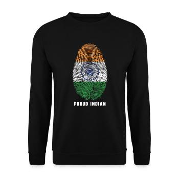 Tag der indischen Republik Hindustani indische Flagge - Unisex Pullover - Schwarz - Vorne - Alina (178cm) & Michal (187cm)