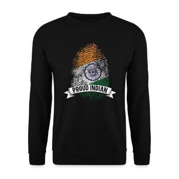 Tag der indischen Republik Hindustani indische Flagge - Unisex Pullover - Schwarz - Vorne - Alina (178cm) & Michal (187cm)