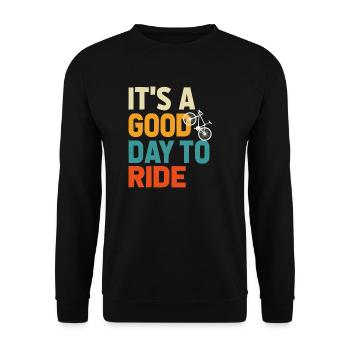 Bicycle Gift, Bike lover, It's A Good Day To Ride - Unisex Sweatshirt - black - Front - Alina (178cm) & Michal (187cm)