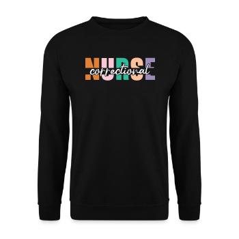 Correctional Nurse Medical Worker Gefängniskrankenschwester - Unisex Pullover - Schwarz - Vorne - Alina (178cm) & Michal (187cm)