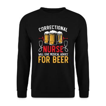 Correctional Nurse Medical Worker Gefängniskrankenschwester - Unisex Pullover - Schwarz - Vorne - Alina (178cm) & Michal (187cm)