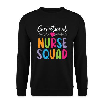 Correctional Nurse Medical Worker Gefängniskrankenschwester - Unisex Pullover - Schwarz - Vorne - Alina (178cm) & Michal (187cm)