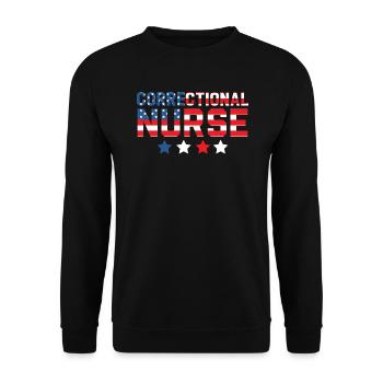 Correctional Nurse Medical Worker Gefängniskrankenschwester USA - Unisex Pullover - Schwarz - Vorne - Alina (178cm) & Michal (187cm)