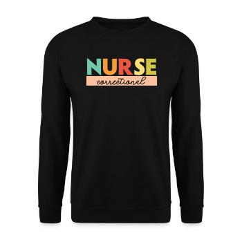 Correctional Nurse Medical Worker Gefängniskrankenschwester - Unisex Pullover - Schwarz - Vorne - Alina (178cm) & Michal (187cm)
