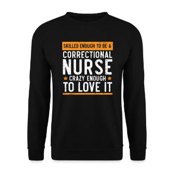 Infirmière correctionnelle Travailleur médical Infirmière pénitentiaire - Sweat-shirt Unisexe - noir - Devant - Alina (178cm) & Michal (187cm)