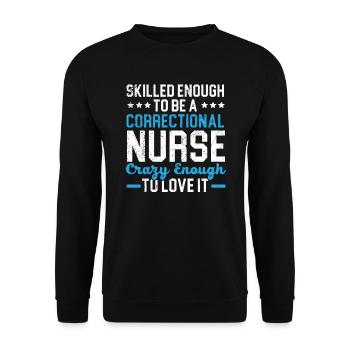 Infirmière correctionnelle Travailleur médical Infirmière pénitentiaire - Sweat-shirt Unisexe - noir - Devant - Alina (178cm) & Michal (187cm)