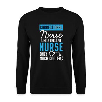 Correctional Nurse Medical Worker Gefängniskrankenschwester - Unisex Pullover - Schwarz - Vorne - Alina (178cm) & Michal (187cm)