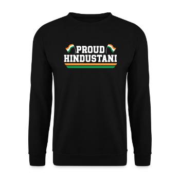 Tag der indischen Republik Hindustani indische Flagge - Unisex Pullover - Schwarz - Vorne - Alina (178cm) & Michal (187cm)