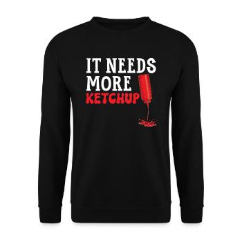 It Needs More Ketchup King Ketchup Queen - Unisex Sweatshirt - black - Front - Alina (178cm) & Michal (187cm)