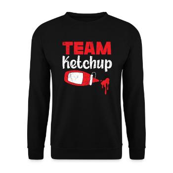 Team Ketchup Gewürze Food Lover Tomatenketchup - Unisex Pullover - Schwarz - Vorne - Alina (178cm) & Michal (187cm)