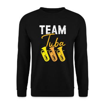 Team Tubaspieler Musikinstrumentenmusiker - Unisex Pullover - Schwarz - Vorne - Alina (178cm) & Michal (187cm)