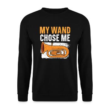 Ma baguette m’a choisi Joueur de tuba Instrumentiste - Sweat-shirt Unisexe - noir - Devant - Alina (178cm) & Michal (187cm)