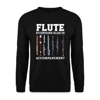 Flöte Alle anderen sind Begleitung Flötist - Unisex Pullover - Schwarz - Vorne - Alina (178cm) & Michal (187cm)