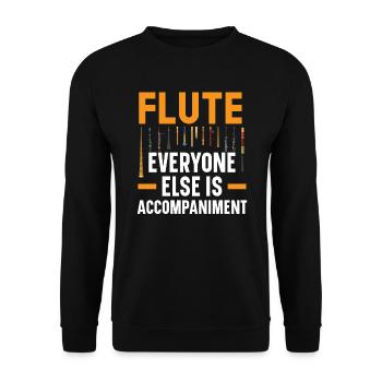 Flöte Alle anderen sind Begleitung Flötist - Unisex Pullover - Schwarz - Vorne - Alina (178cm) & Michal (187cm)