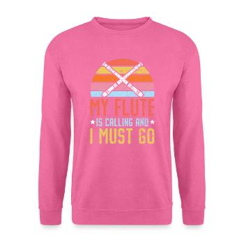 Meine Flöte ruft und ich muss Flötenspieler gehen - Unisex Pullover - Pink - Vorne