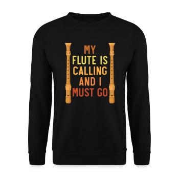 My Flute Is Calling And I Must Go Flute Player - Unisex Sweatshirt - black - Front - Alina (178cm) & Michal (187cm)