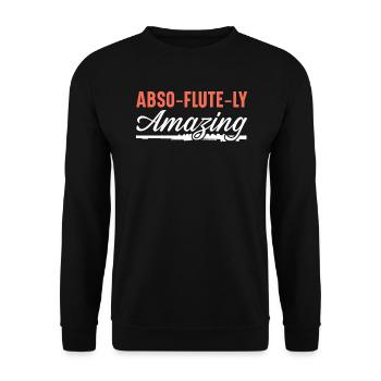 Abso-flute-ly Amazing Flute Player Musician - Unisex Sweatshirt - black - Front - Alina (178cm) & Michal (187cm)