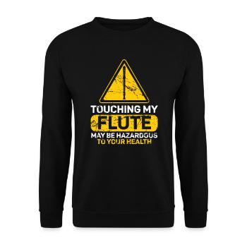 Toucher ma flûte peut être dangereux pour votre santé - Sweat-shirt Unisexe - noir - Devant - Alina (178cm) & Michal (187cm)