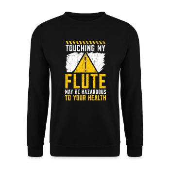 Toucher ma flûte peut être dangereux pour votre santé - Sweat-shirt Unisexe - noir - Devant - Alina (178cm) & Michal (187cm)