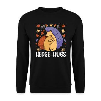 Hedge-hugs Hedgehog Lover Hedgie Wildlife Animal - Unisex Sweatshirt - black - Front - Alina (178cm) & Michal (187cm)