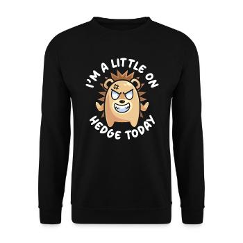 I'm A Little On Hedge Today Hedgehog Animal - Unisex Sweatshirt - black - Front - Alina (178cm) & Michal (187cm)