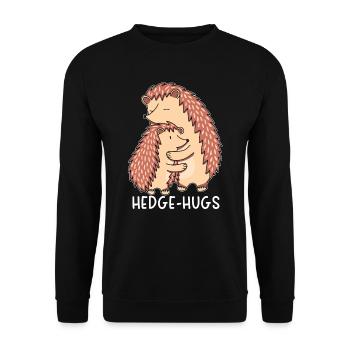 Hedge-hugs Hedgehog Lover Hedgie Wildlife Animal - Unisex Sweatshirt - black - Front - Alina (178cm) & Michal (187cm)
