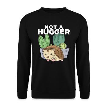 Kein Hugger Igel Liebhaber Hedgie Wildlife Tier - Unisex Pullover - Schwarz - Vorne - Alina (178cm) & Michal (187cm)