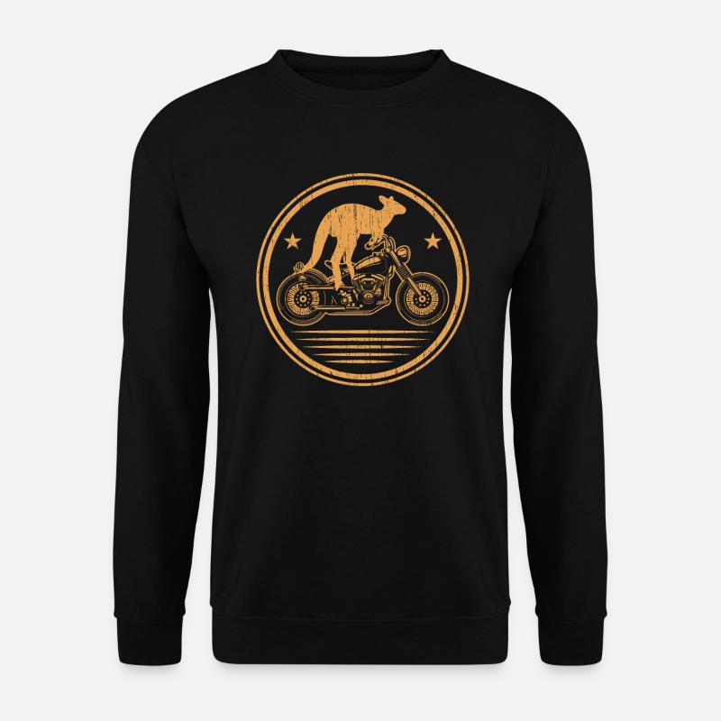 Motorrad Känguru Wildlife Tier Australien - Unisex Pullover - Schwarz