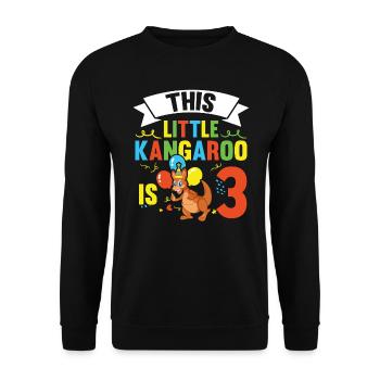 Ce petit kangourou est 3 animaux sauvages anniversaire - Sweat-shirt Unisexe - noir - Devant - Alina (178cm) & Michal (187cm)