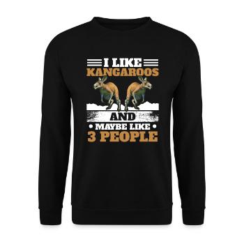 I Like Kangaroos And Maybe Like 3 People Wildlife - Unisex Sweatshirt - black - Front - Alina (178cm) & Michal (187cm)