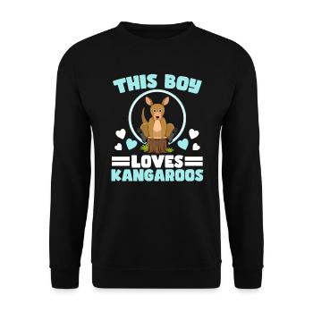 This Boy Loves Kangaroos Wildlife Animal Australia - Unisex Sweatshirt - black - Front - Alina (178cm) & Michal (187cm)
