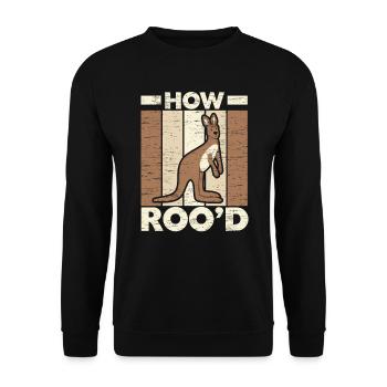 How Roo'd Kangaroo Wildlife Animal Australia - Unisex Sweatshirt - black - Front - Alina (178cm) & Michal (187cm)
