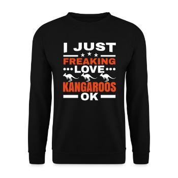 I Just Freaking Love Kangaroos Ok Wildlife Animal - Unisex Sweatshirt - black - Front - Alina (178cm) & Michal (187cm)