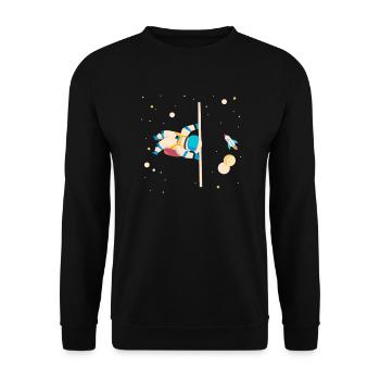 Calisthenics Astronaut Fitness Workout Exercise - Unisex Sweatshirt - black - Front - Alina (178cm) & Michal (187cm)