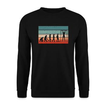 Calisthenics Evolution Fitness Workout Übung - Unisex Pullover - Schwarz - Vorne - Alina (178cm) & Michal (187cm)