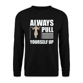 Always Pull Yourself Up Fitness Calisthenics - Unisex Sweatshirt - black - Front - Alina (178cm) & Michal (187cm)