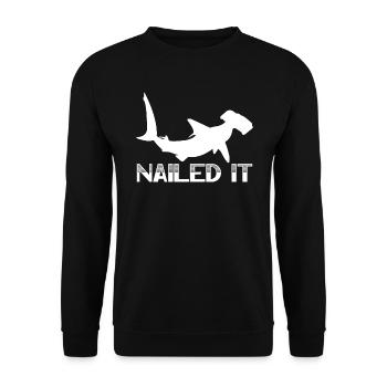 Cloué Il Requin-marteau Requin Biologie marine Animal - Sweat-shirt Unisexe - noir - Devant - Alina (178cm) & Michal (187cm)