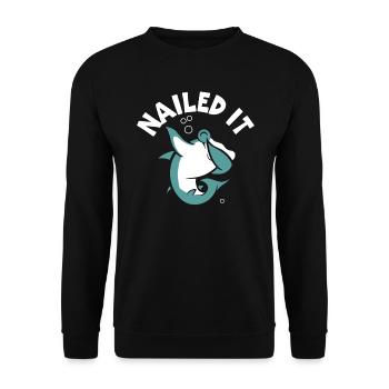 Cloué Il Requin-marteau Requin Biologie marine Animal - Sweat-shirt Unisexe - noir - Devant - Alina (178cm) & Michal (187cm)
