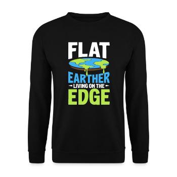 Flat Earther Living On The Edge Flat Earth Society - Sweat-shirt Unisexe - noir - Devant - Alina (178cm) & Michal (187cm)