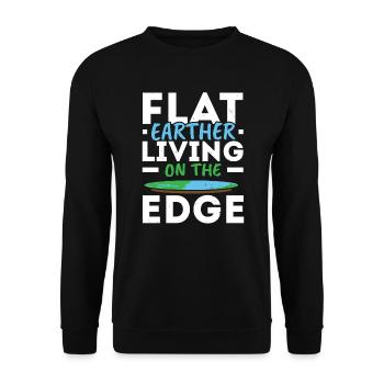 Flat Earther Living On The Edge Flat Earth Society - Sweat-shirt Unisexe - noir - Devant - Alina (178cm) & Michal (187cm)