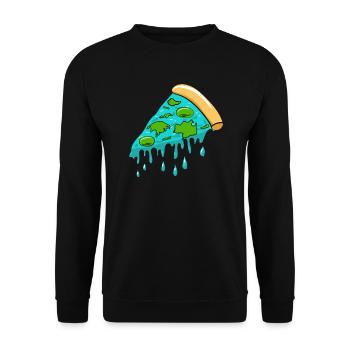 Flat Earth Society Flat Earther Pizza Lover - Sweat-shirt Unisexe - noir - Devant - Alina (178cm) & Michal (187cm)