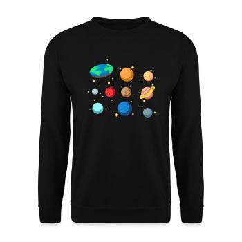 Flat Earth Society Théorie du complot Flat Earther - Sweat-shirt Unisexe - noir - Devant - Alina (178cm) & Michal (187cm)