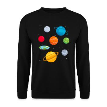 Flat Earth Society Théorie du complot Flat Earther - Sweat-shirt Unisexe - noir - Devant - Alina (178cm) & Michal (187cm)