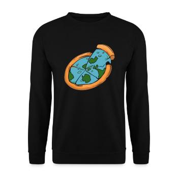 Flat Earth Society Flat Earther Pizza Lover - Sweat-shirt Unisexe - noir - Devant - Alina (178cm) & Michal (187cm)
