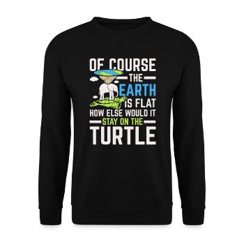 Flat Earth Society Théorie du complot Flat Earther - Sweat-shirt Unisexe - noir - Devant - Alina (178cm) & Michal (187cm)