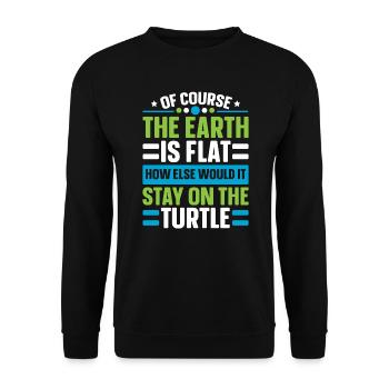 Flat Earth Society Théorie du complot Flat Earther - Sweat-shirt Unisexe - noir - Devant - Alina (178cm) & Michal (187cm)